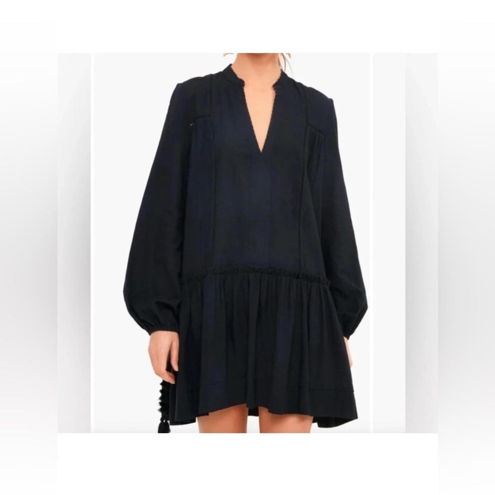 Pomander place Ophelia Coverup Dress XS NWT Black Cotton Mini Boho Resort Chic - Picture 10 of 14